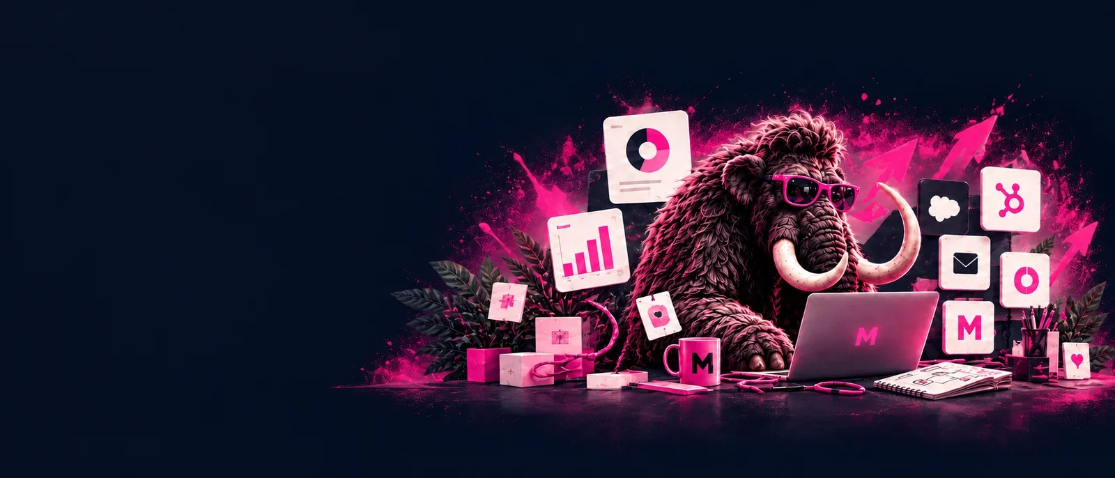MOSTADON mammoth illustration for CRM & marketing technology